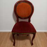 Stylowe Krzesło drewniane tapicerowane Ludwik