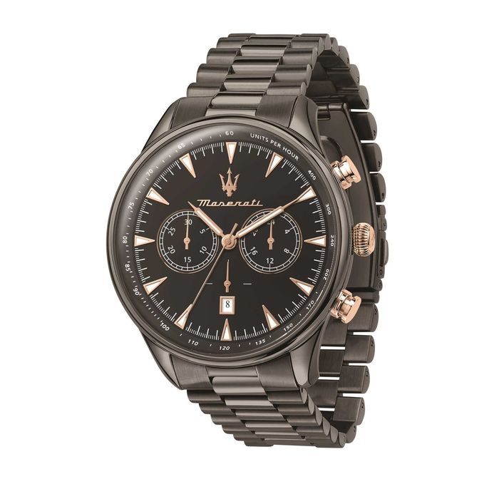 Relógio Maserati Tradizione 45mm - Black Dial (Black/Rose Gold)