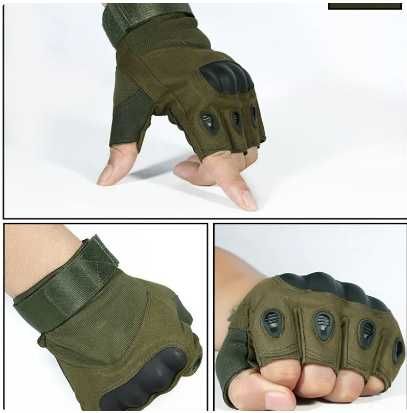 Військові тактичні рукавиці безпальні Green.