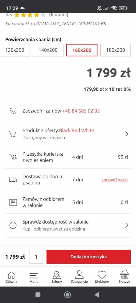 Sprzedam materac H4 160x200 nowy