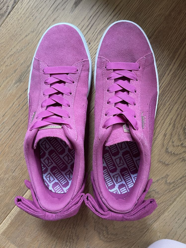 Trampki Puma suede bow  różowe fuksja 40 jak nowe