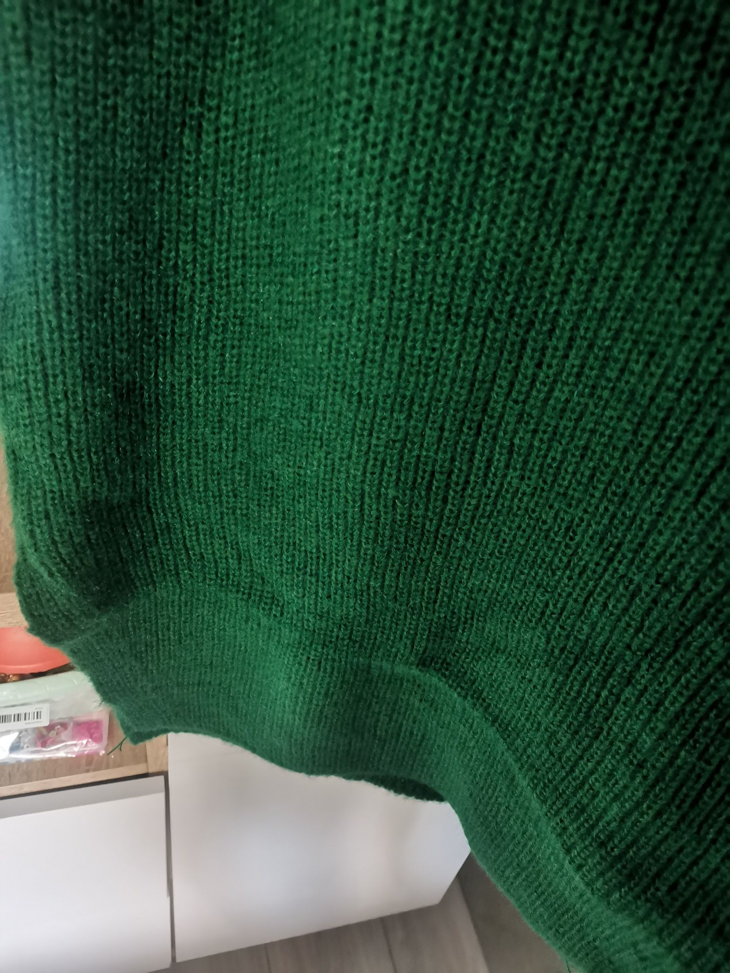 Nowy długi sweter tunika kardigan zielony