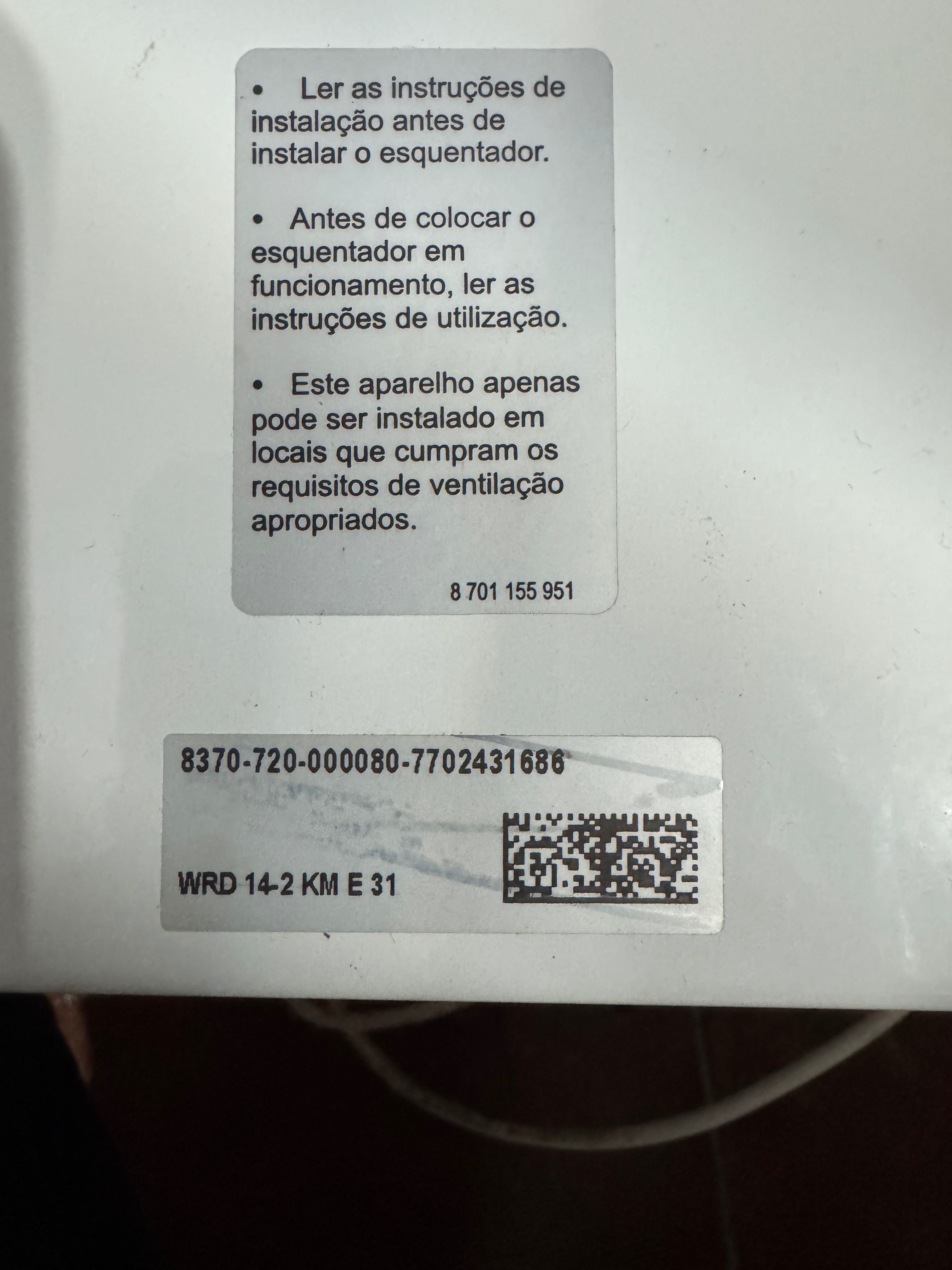 Esquentador Junkers Compacto Ventilado WRD 14 Gás Butano / Propano