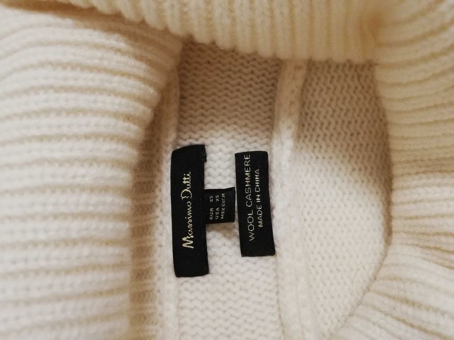 kaszmirowy sweter Massimo Dutti xs s wełna kaszmir