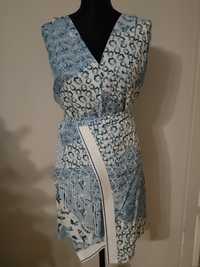 Komplet sukienka bluzka spódniczka 100% wiskoza Sisley 38 M