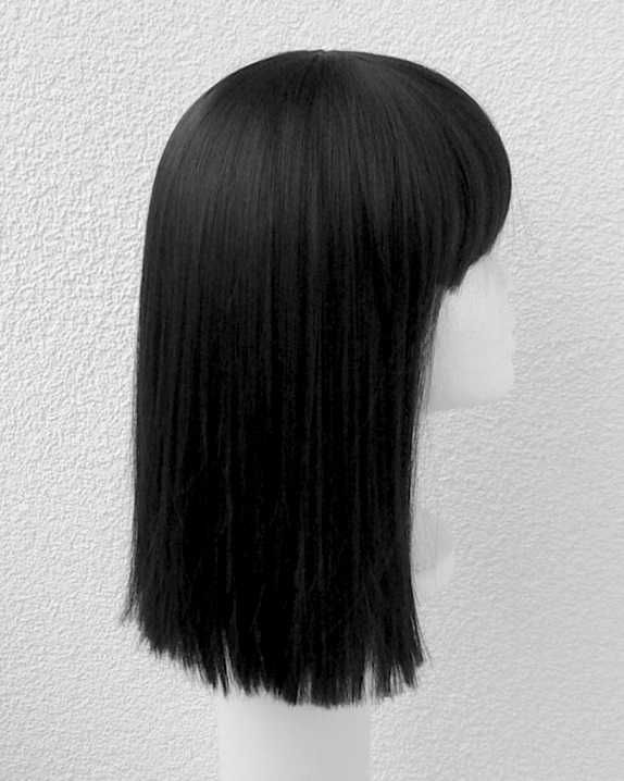 Czarna prosta peruka z prostą grzywką cosplay wig Kleopatra