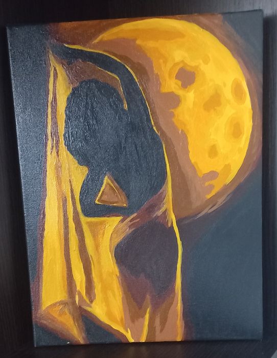 "Танок з місяцем" Картина акрілом 30х40. Автор "Ксенія".