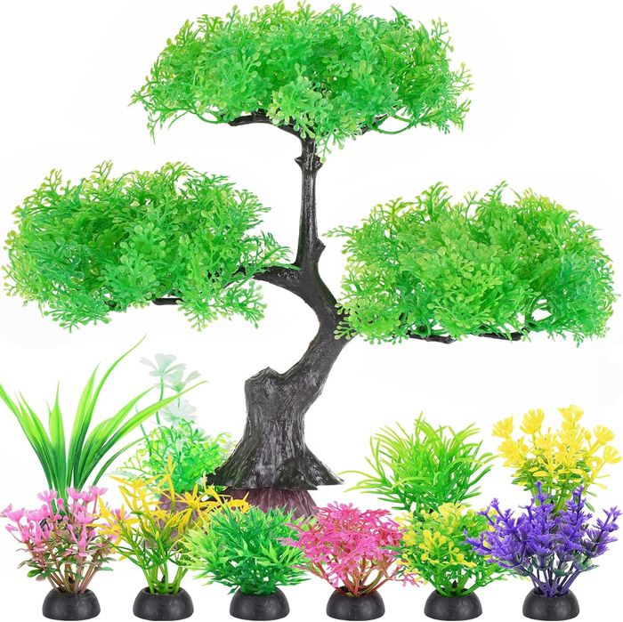 Borlech Realistyczne Drzewa Akwariowe Dekoracje Roślinne Zestaw 10 Szt