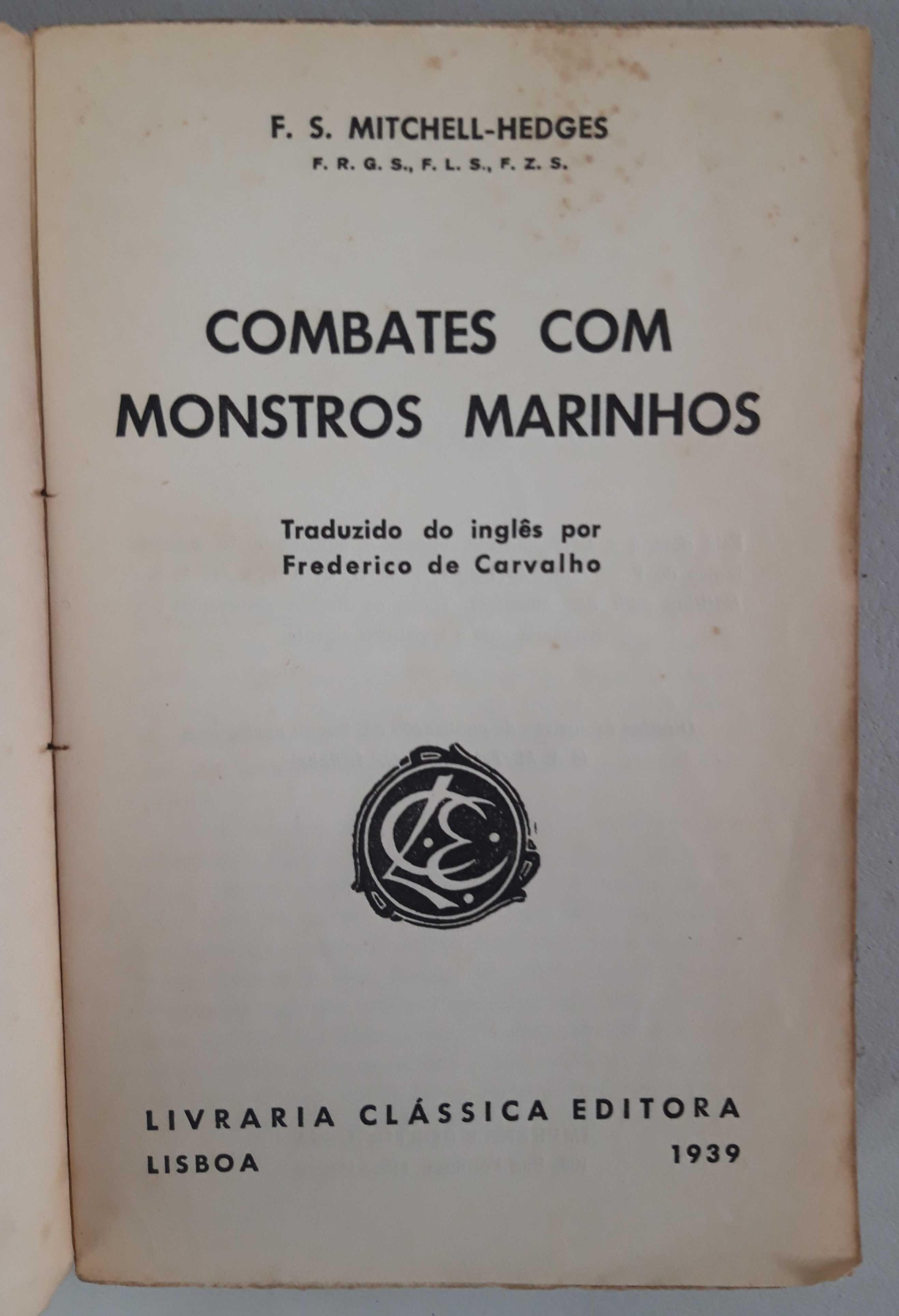 Livro  Ref: CxB - F. S. M. Hedges - Combates com Monstros Marinhos