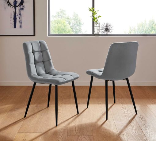 Komplet 6 szarych nowoczesnych krzeseł * welur aksamitny * nowe *
