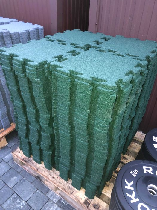 Puzzle gumowe mata podłoga nawierzchnia zielona 20mm 40x40