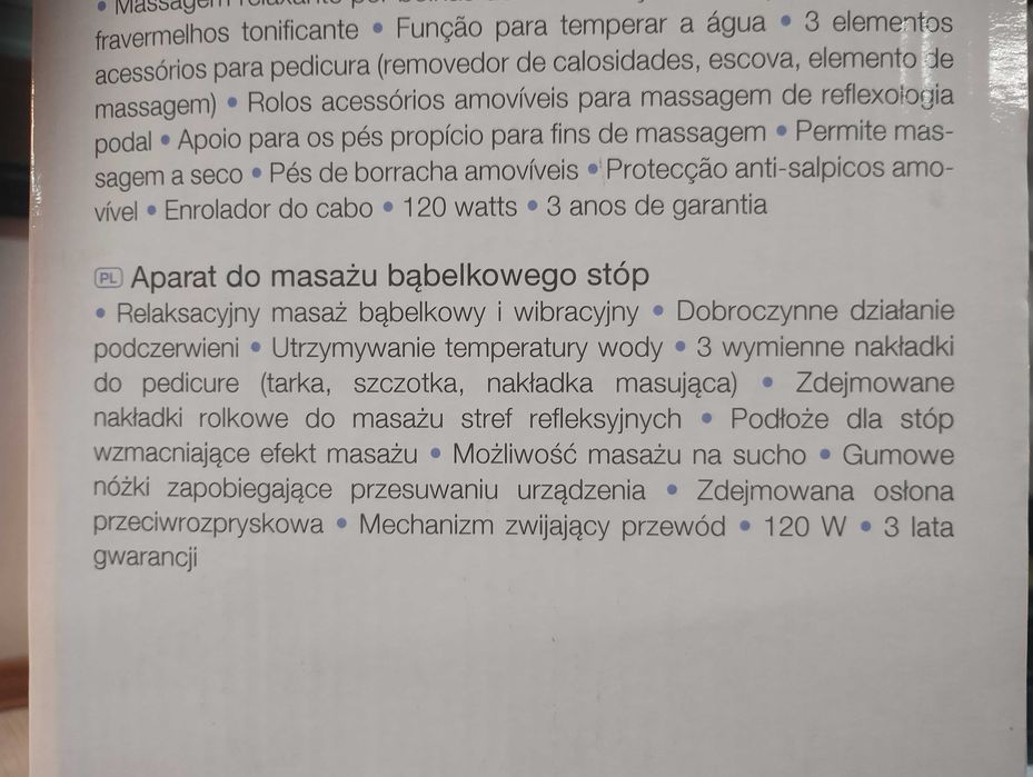 Masażer - aparat do masażu bąbelkowego stóp