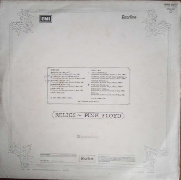 Pink Floyd	- - - - -	Relics	- - - - -	LP