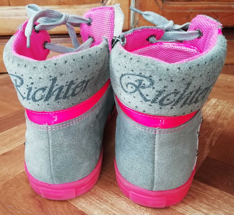 r. 40 RICHTER SKÓRA CEKINY trampki wysokie BDB