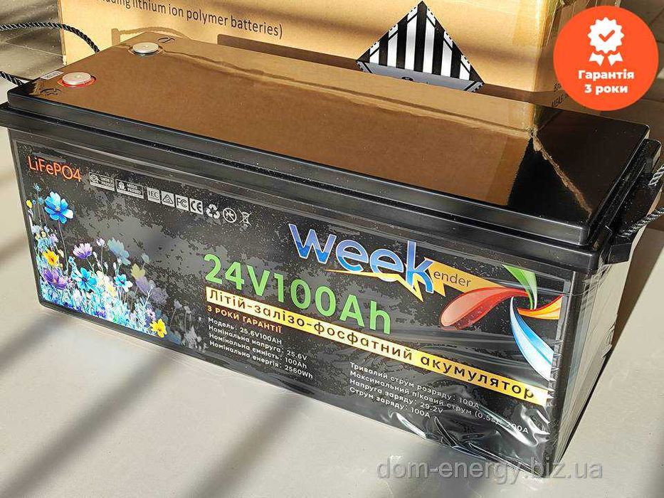 Гарантия 3 года Аккумулятор LiFePo4 100Ah 24В v Литий-железо-фосфатный