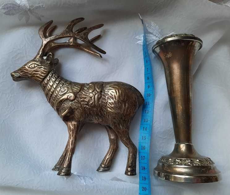 Srebrzony wazonik ikebana posrebrzany wazon srebrne grawery plater