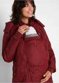 Nowy płaszcz ciążowy z kapturem, wkładką niemowlęcą 34 36,38 ocieplona