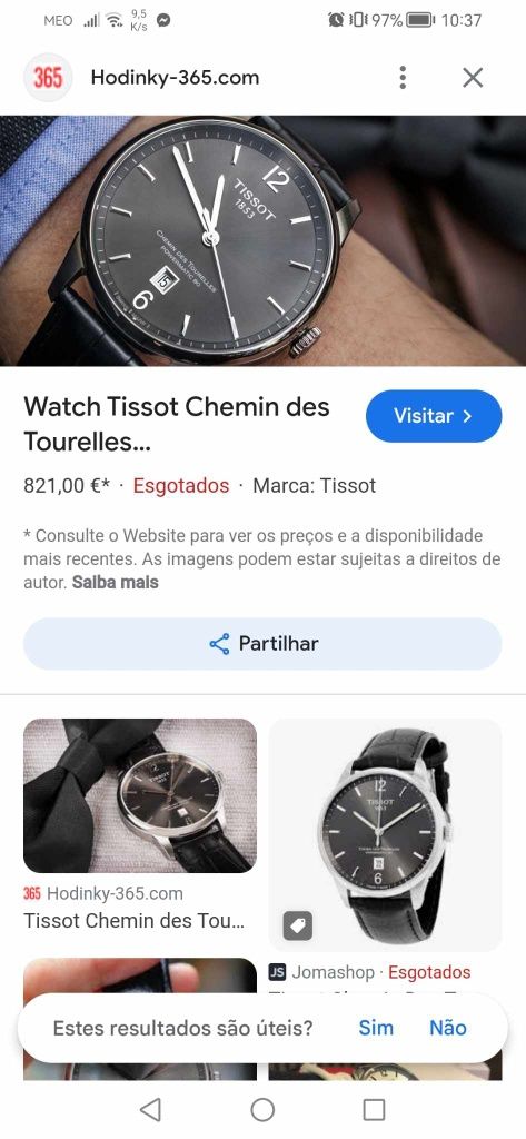 Relógio Tissot chemin des tourelles