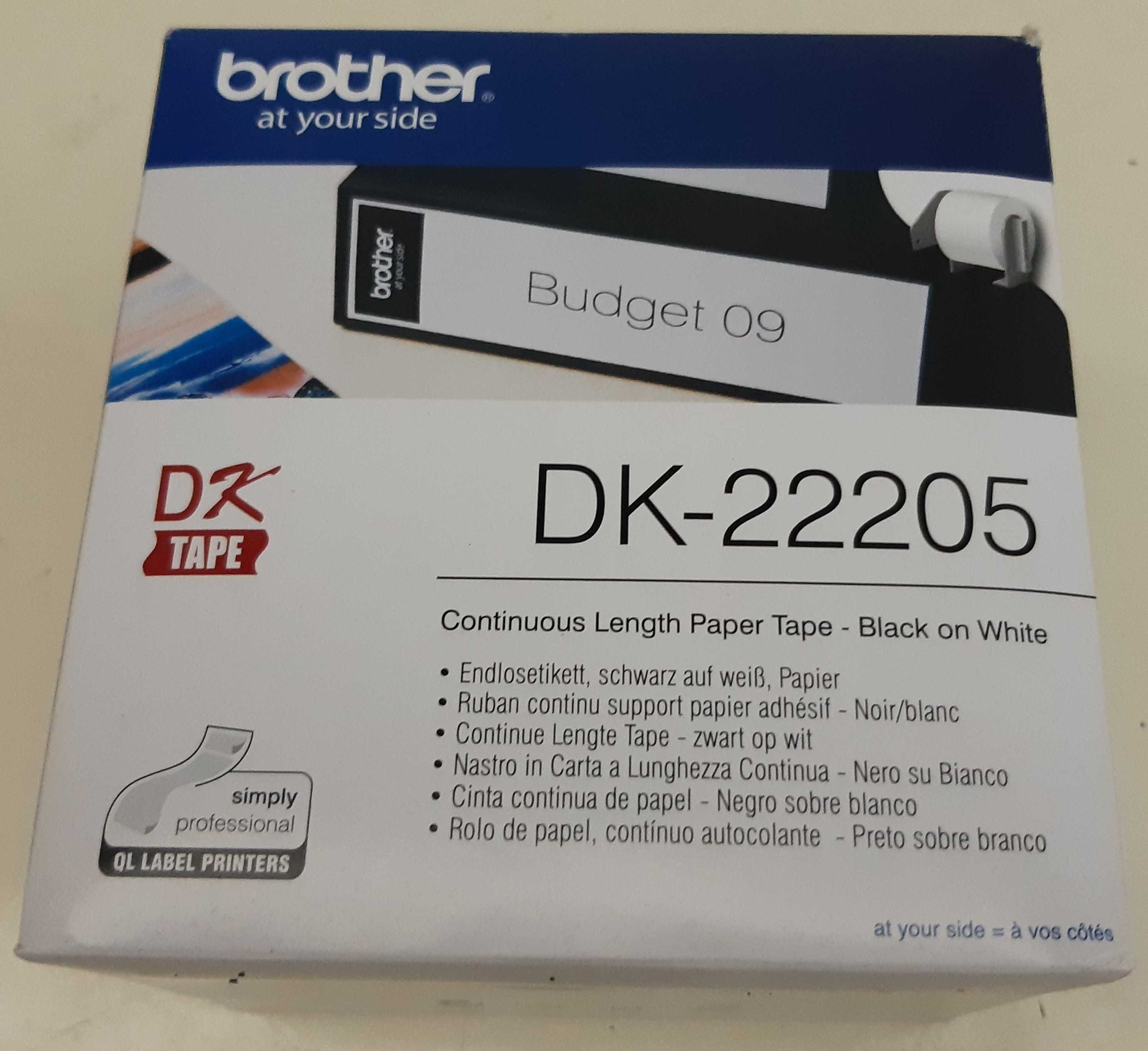 Caixa Fita Contínua Papel Térmico Autocolante Branco BROTHER DK-22205