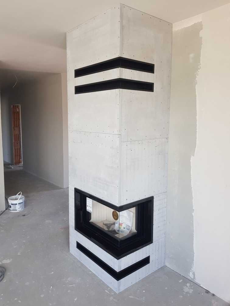 Kominek narożny z wkładem Kratki FLOKI S 8kW Prawy montaż Bydgoszcz