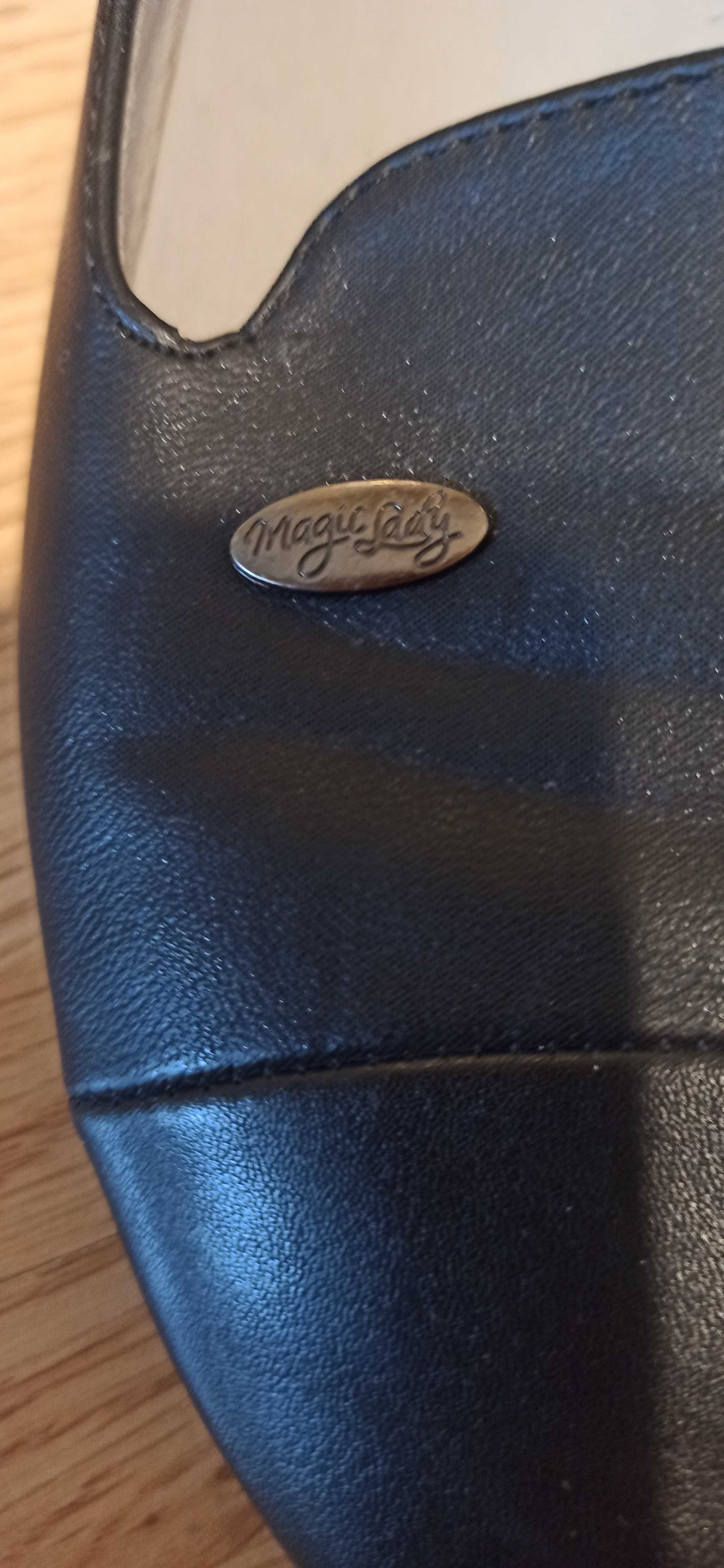 Buty dziewczęce, czarne półbuty, 36