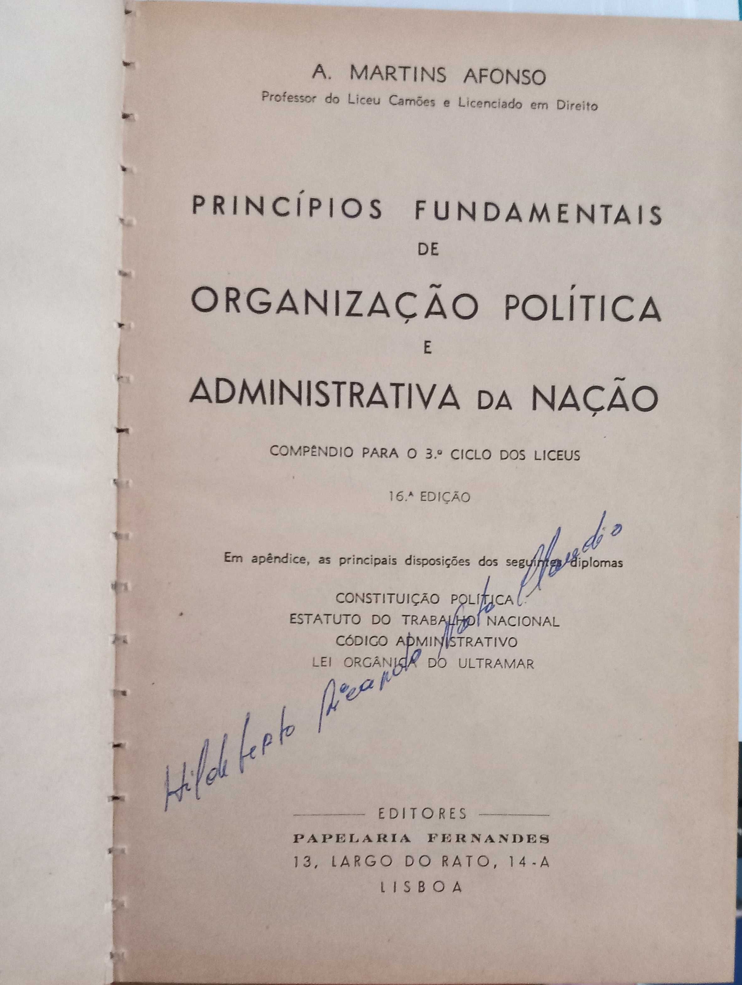 Princípios Fundamentais de Organização Política e Adm da Nação