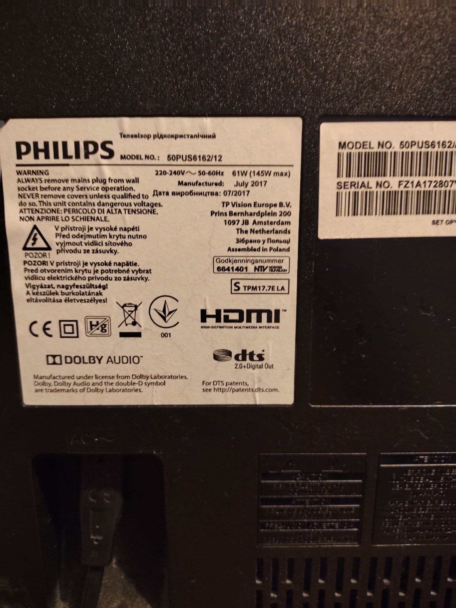 Sprzedam telewizor Philips 50cali LED HDMI