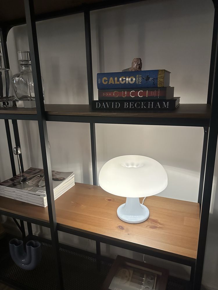 Mała lampa stołowa led grzybek pomarańczowa lub biała