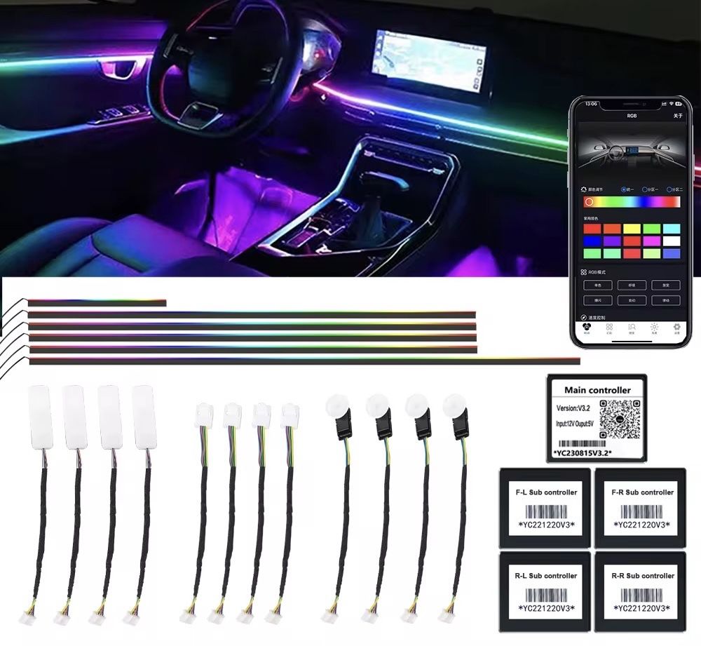 Подсветка салона ambient light 18 в 1 RGBW симфония