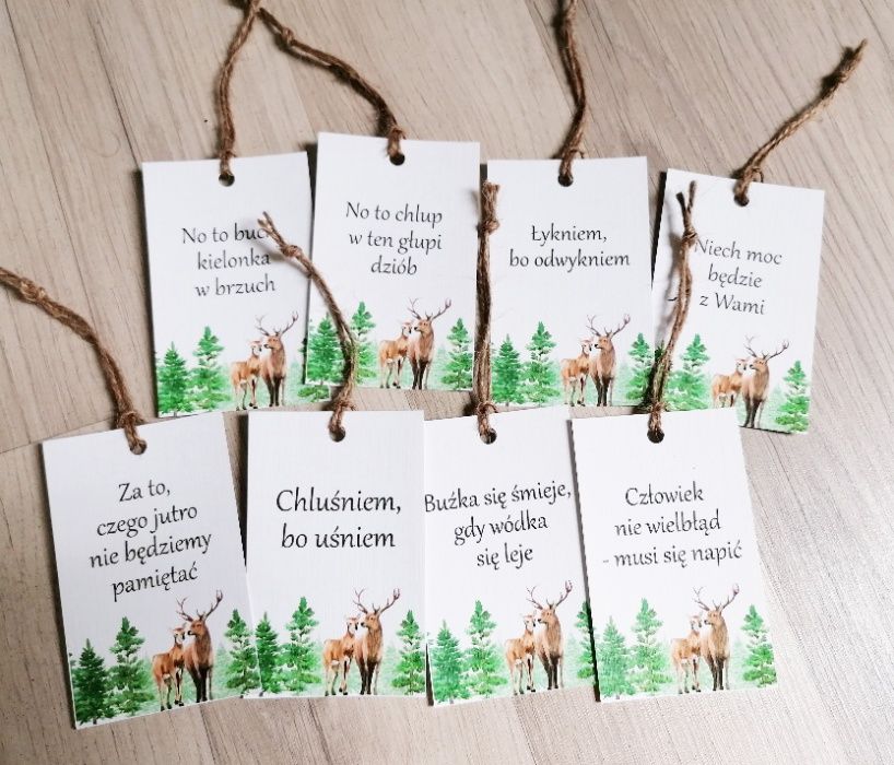 Zawieszki na alkohol w stylu boho rustykalne JELEŃ LAS
