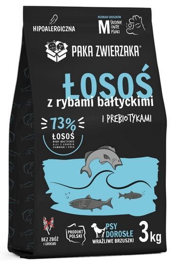 Zdrowa karma hipoalergiczna dla psów - Paka Zwierzaka Łosoś i Ryby 3kg