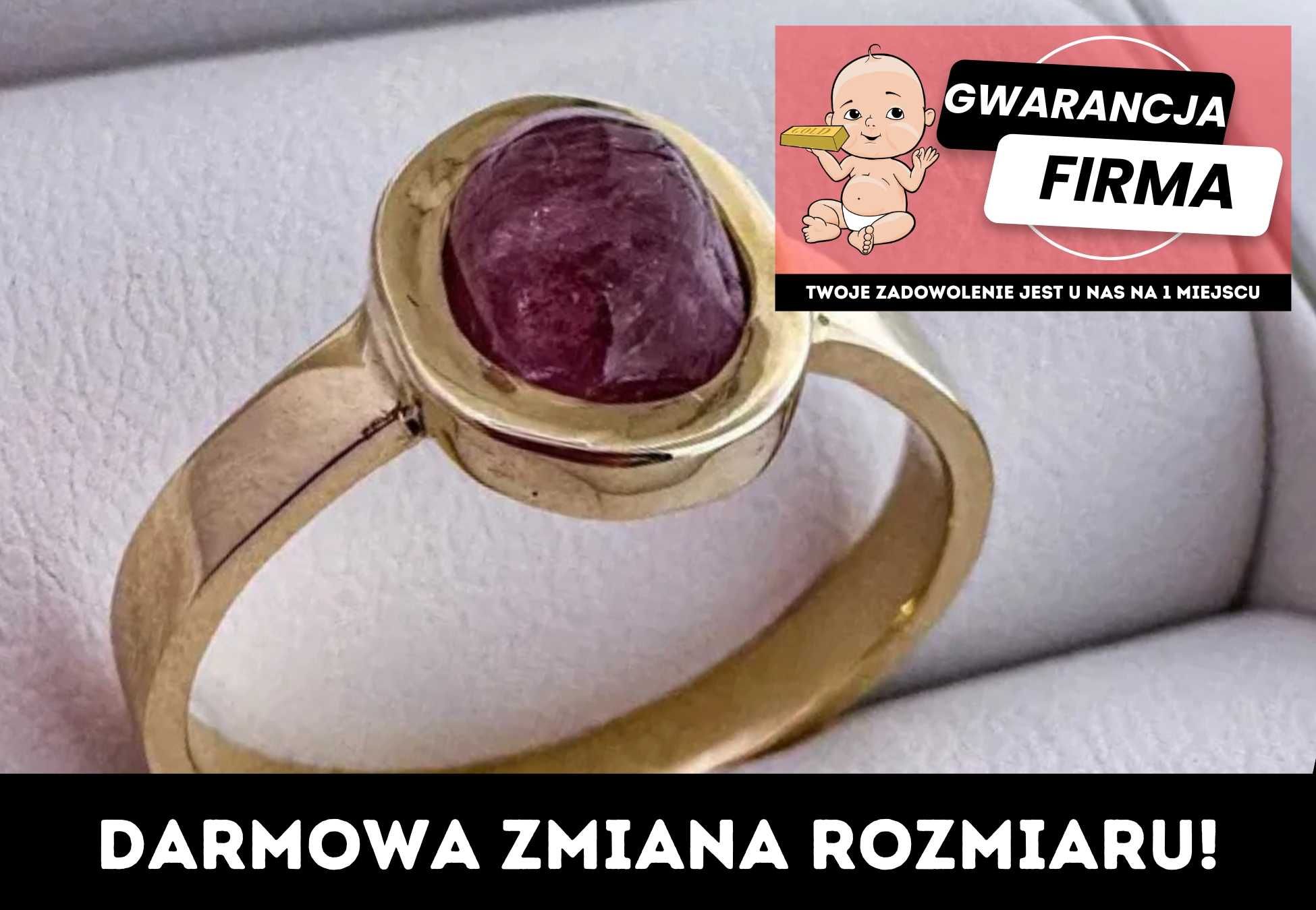 Złoty Pierścionek z Naturalnym Turmalinem Próba: 585