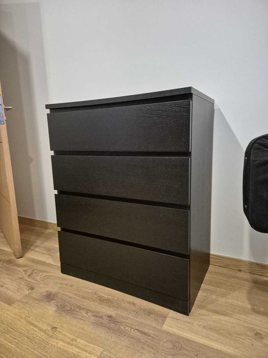 Cómoda IKEA MALM – 4 Gavetas (Preto-Castanho, 80x100 cm)