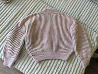 свитер укороченный теплый розовый нежный свитерок свитшот оверсайз