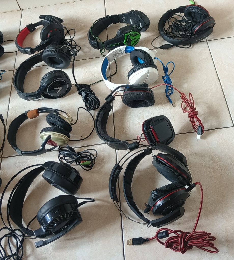 Słuchawki gamingowe Razor Creative MSI i inne 30 szt uszkodzone