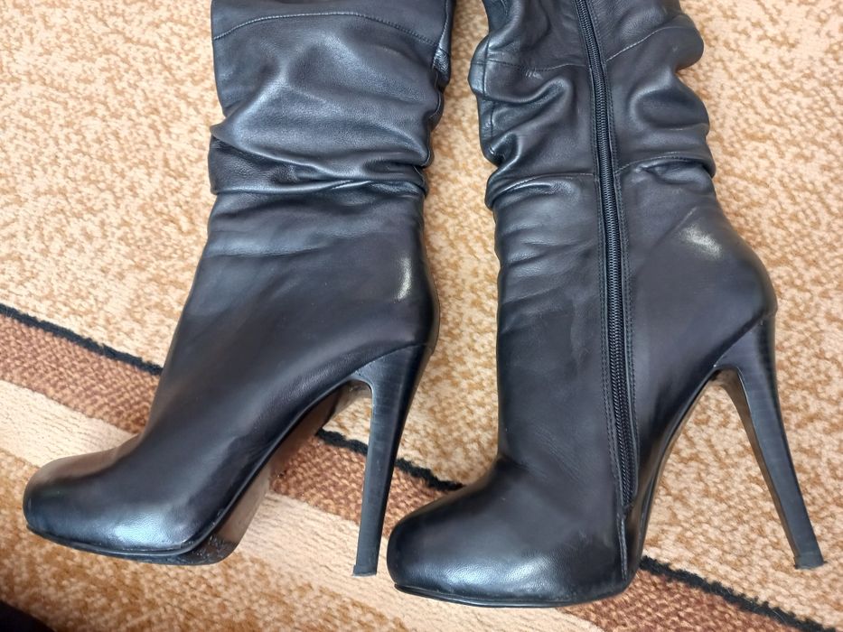 Ботфорти чоботи черевики шкіряні зимові