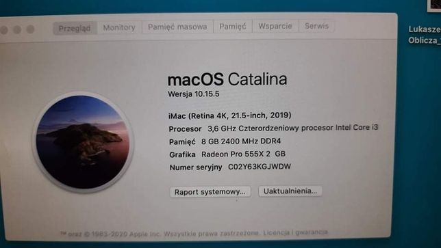 iMac (Retina 4K, 21,5-calowy, 2019 r.)