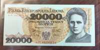 Banknot PRL 20.000 zł Skłodowska 1989 r. UNC