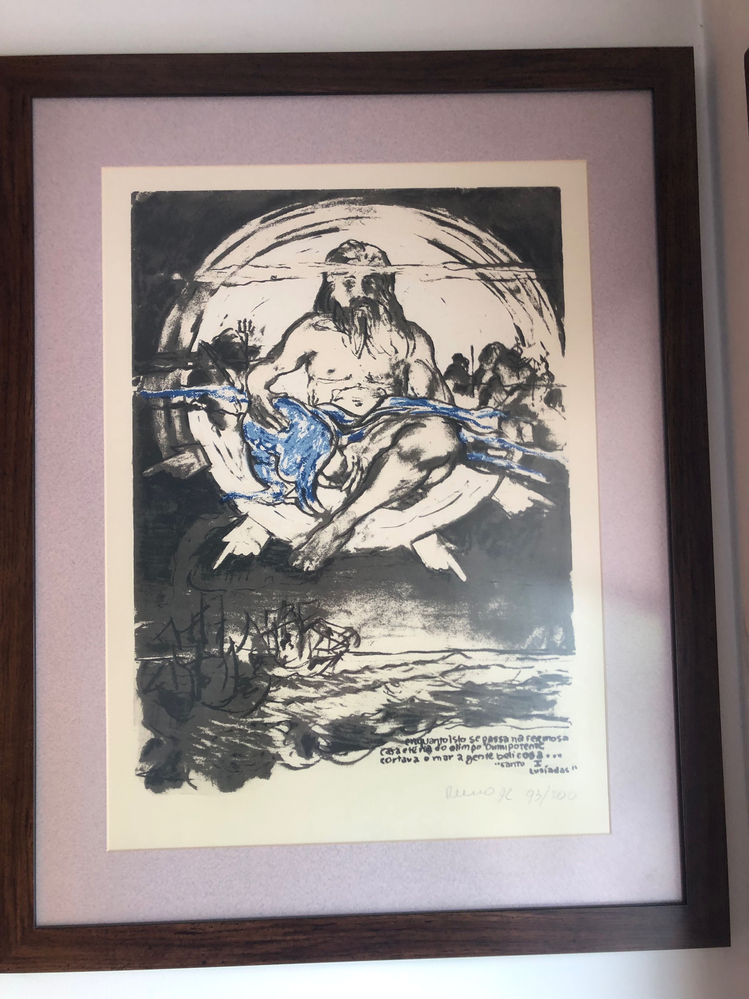 Moldura com Serigrafia assinada e numerada , 81 x 65 cm