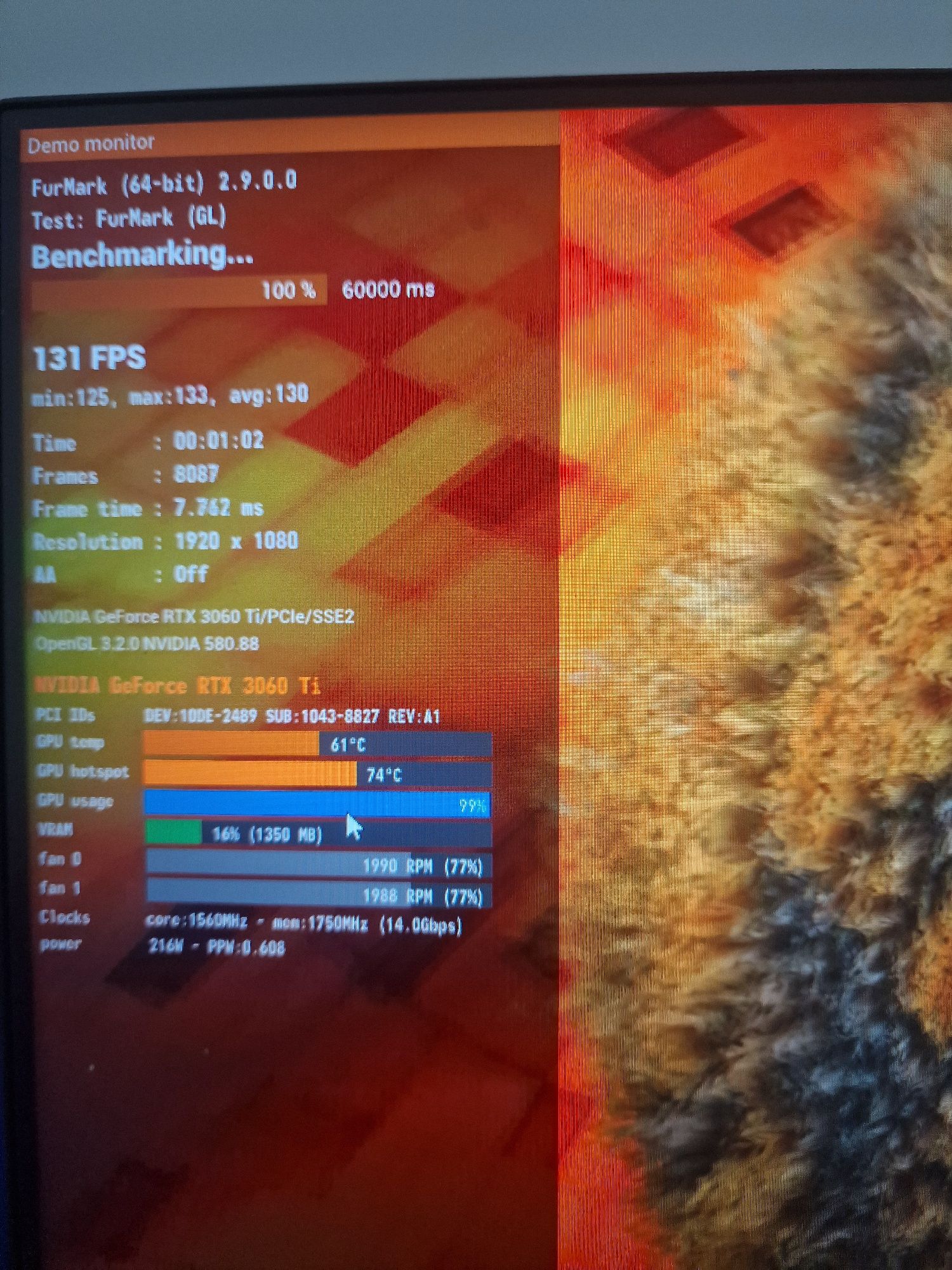 RTX 3060ti oc TUF Asus 8gb