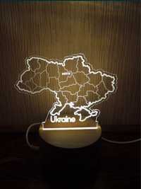 Патріотичний світильник-нічник Карта України
