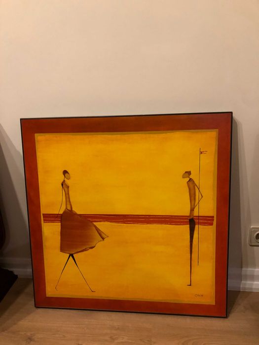 2 telas 70x 70 com bailarinas estilizadas