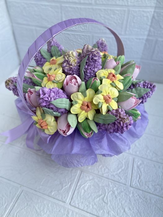 Эксклюзивные букеты цветов из зефира