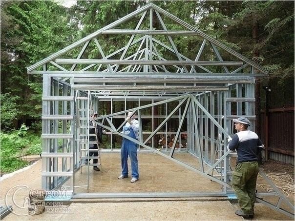 Garaż z konstrukcji stalowej LSTK 18m2