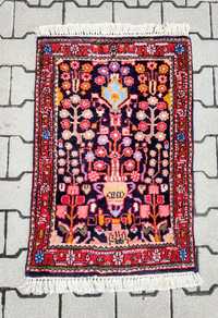 Dywan indyjski ręcznie tkany wełna antyk retro vintage dekoracja
