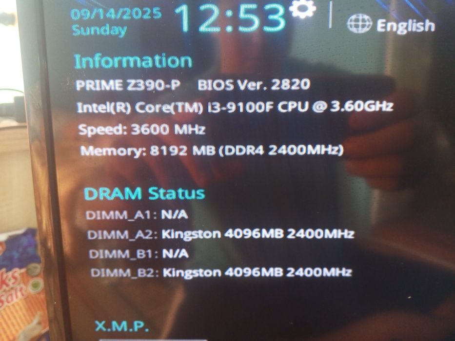 Материнская плата  ASUS Prime Z390-P + i3-9100F + 8 ГБ RAM