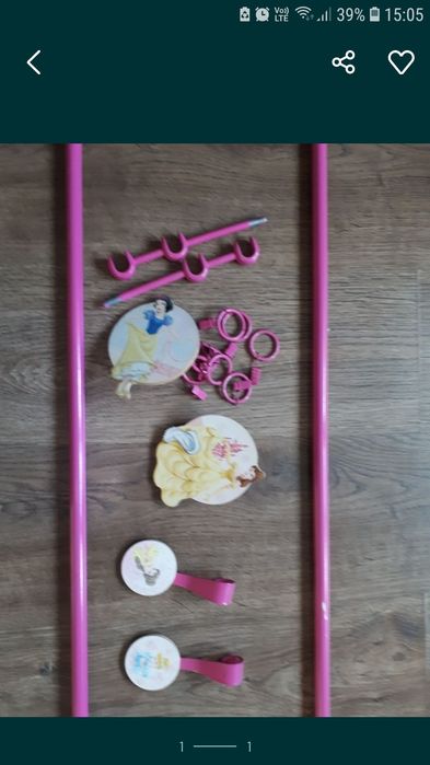 Księżniczki różowy karnisz na firanki