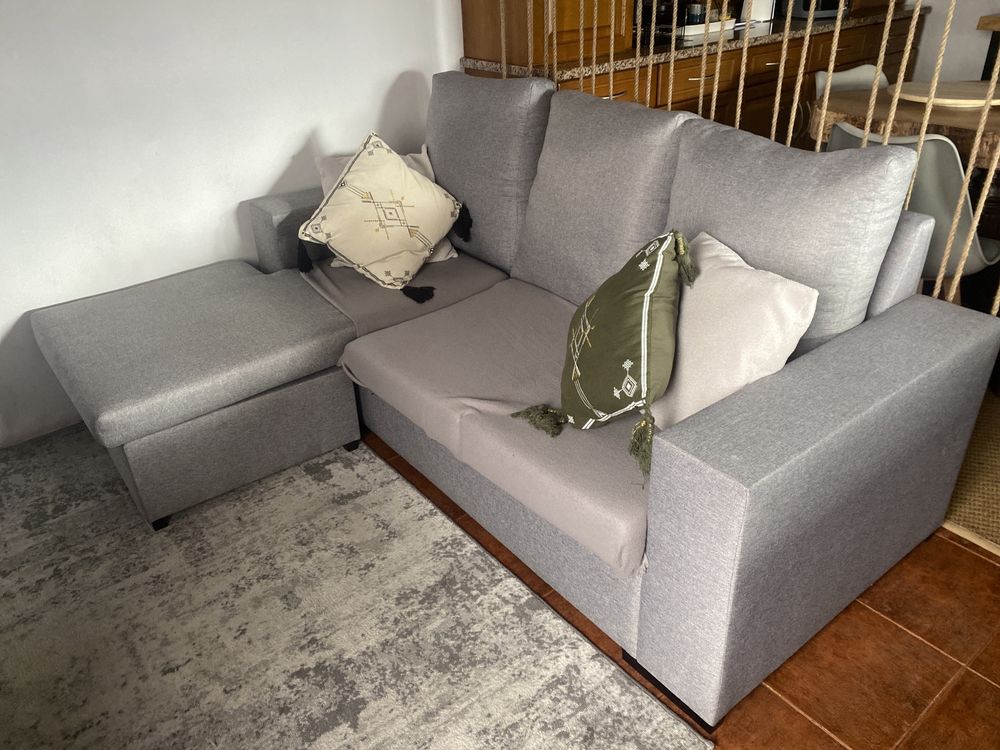 Sofá como novo com chaise long