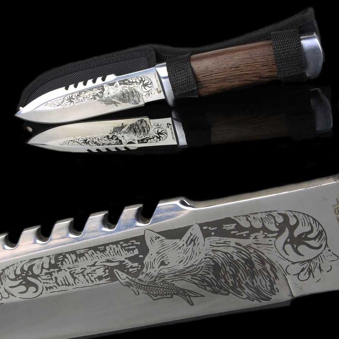 Nóż FINKA Myśliwski LIS CRYSTAL kabura