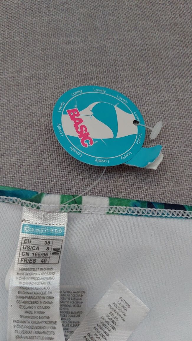 Nowy dół od bikini M stroju kąpielowego w zielone liście 38 ensored